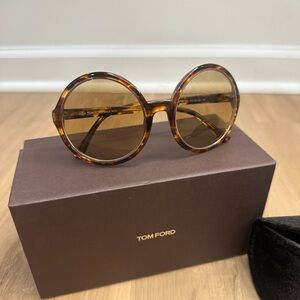 Tom Ford Brown Round Sunglasses